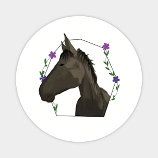 Horse with flowers Magnet